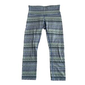 Lululemon Leggings Womens 4 Wunder Under‎ Crop Space Dye Twist Sapphire Blue